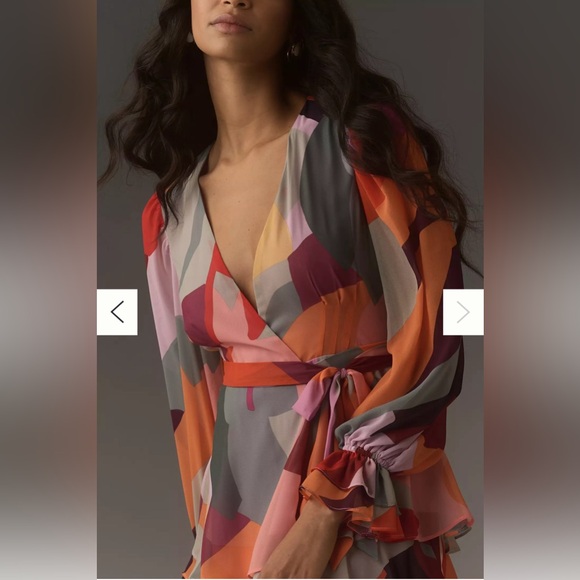 Anthropologie Plus Hutch Long-Sleeve V-Neck Wrap Maxi Dress - Picture 5 of 11